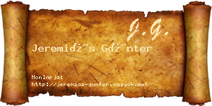 Jeremiás Günter névjegykártya