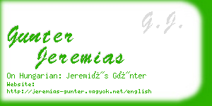 gunter jeremias business card